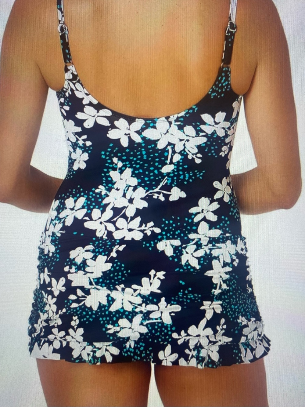 XLARGE. SWIM SOLUTIONS FLORAL PRINT TANKINI 2 PIECE SWIM SET